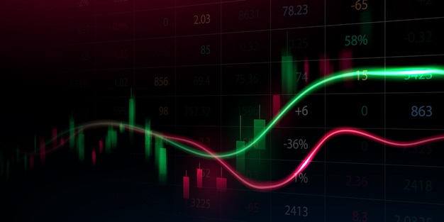 Stock market background design background or forex trading graph concept vector illustration