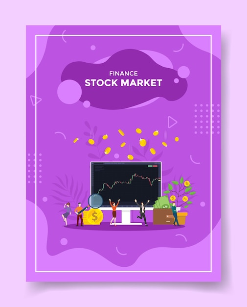 Stock market concept for template of banners flyer books and magazine cover