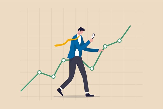 Stock market data analysis concept illustration