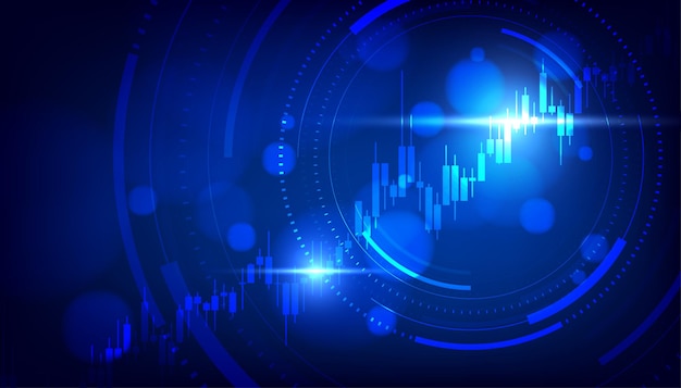 Stock market and exchange candlestick chart Cryptocurrency concept of growth planning and business strategy background