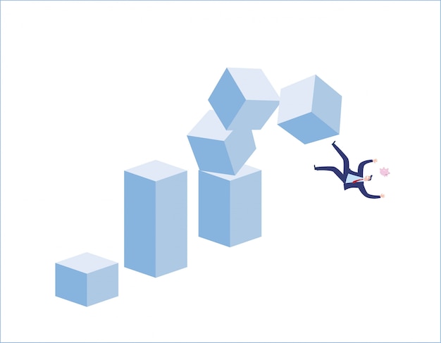 stock market falls badly. depicts financial failure, bearish stock market, bad sales, business loss, and investment lost