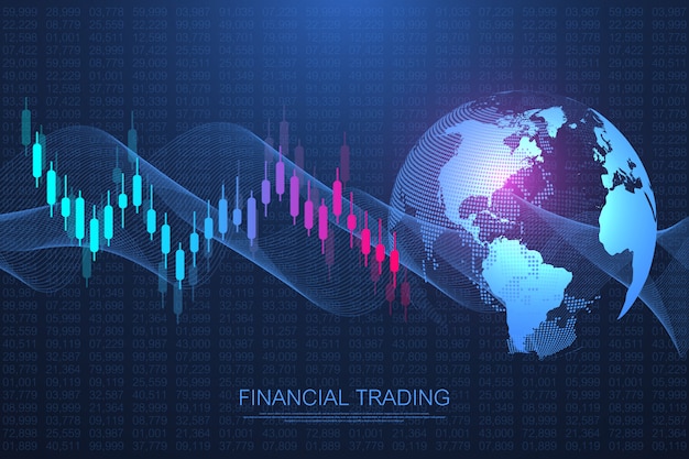 Stock market or forex trading business graph chart for financial investment.