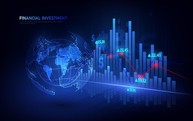 Stock market or forex trading graph in graphic concept suitable for financial investment or Economic trends business idea and all art work design.