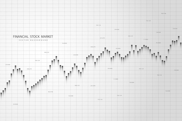 Stock market graph or forex trading chart for business and financial concepts reports and investment on grey background Vector illustration