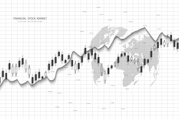 Stock market graph or forex trading chart for business and financial concepts reports and investment on grey background Vector illustration