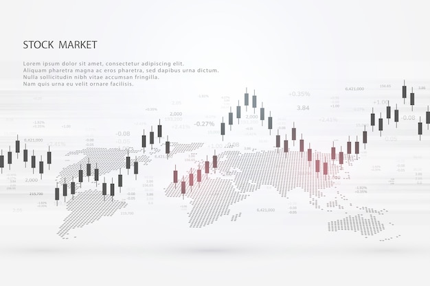 Stock market graph or forex trading chart for business and financial concepts reports and investment on grey background