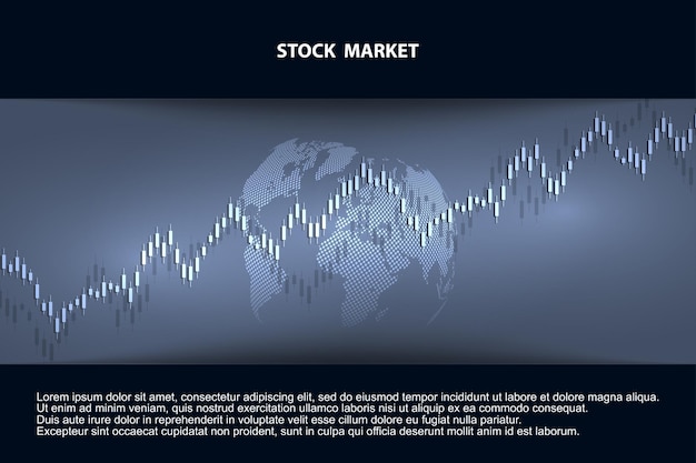 Stock market graph or forex trading chart for business and financial concepts reports and investment Vector illustration