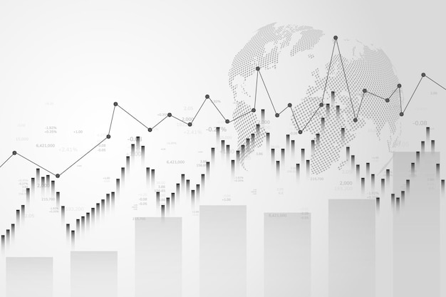 Vector stock market graph or forex trading chart for business and financial concepts reports and investment