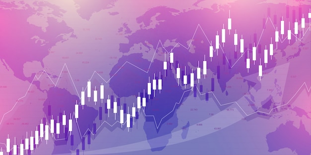 Stock market graph or forex trading chart for business