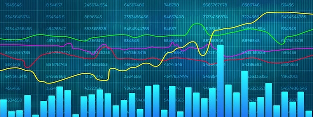 Stock market graph with diagrams business and financial concepts Abstract technology vector background