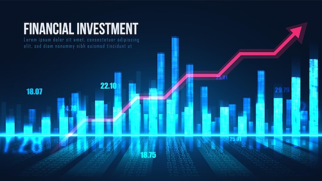 Stock market indicators graphic concept