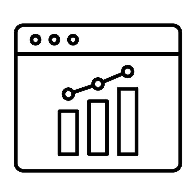 Stock Market Webpage Line Illustration