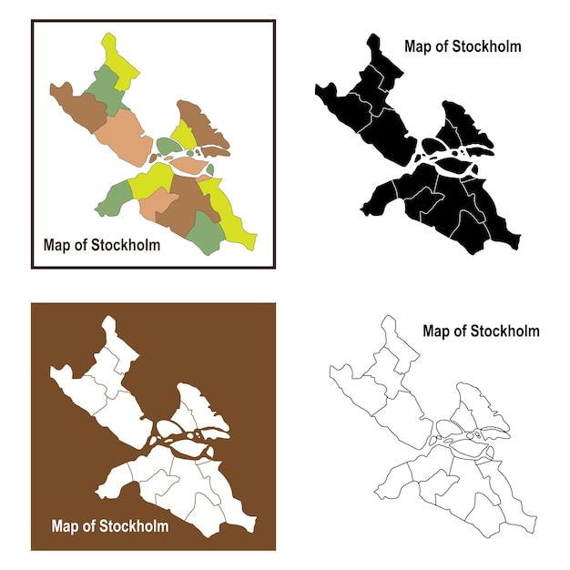 Stockholm map icon illustration symbol design