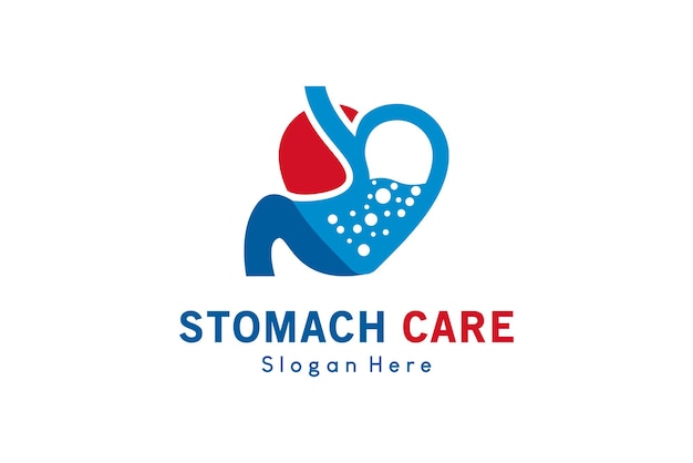 Stomach design combined with a heart icon for the stomach care logo