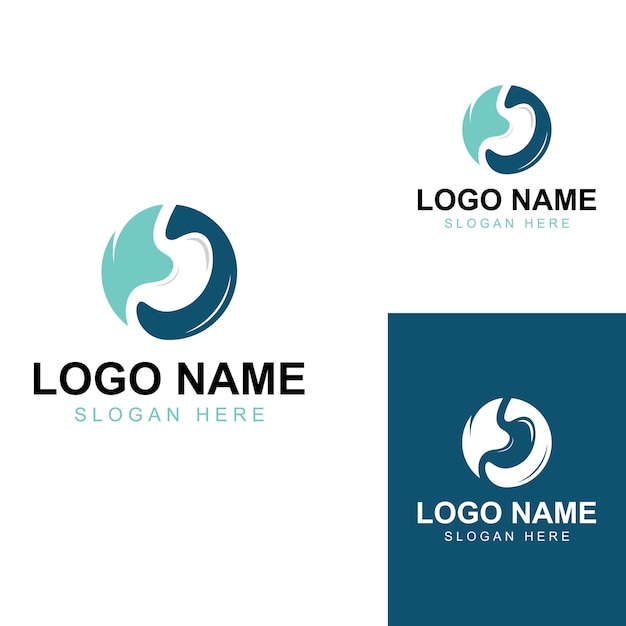 Stomach health and stomach care logo design icon vector template