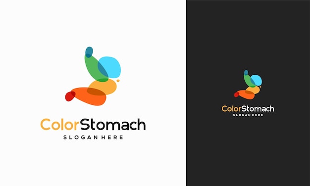 Stomach Logo designs Colorful Stomach logo designs concept vector