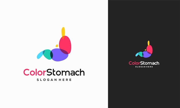 Stomach Logo designs Colorful Stomach logo designs concept vector