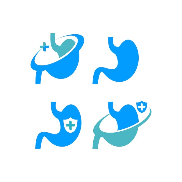 Stomach organ logo icon vector template set of stomach symbol