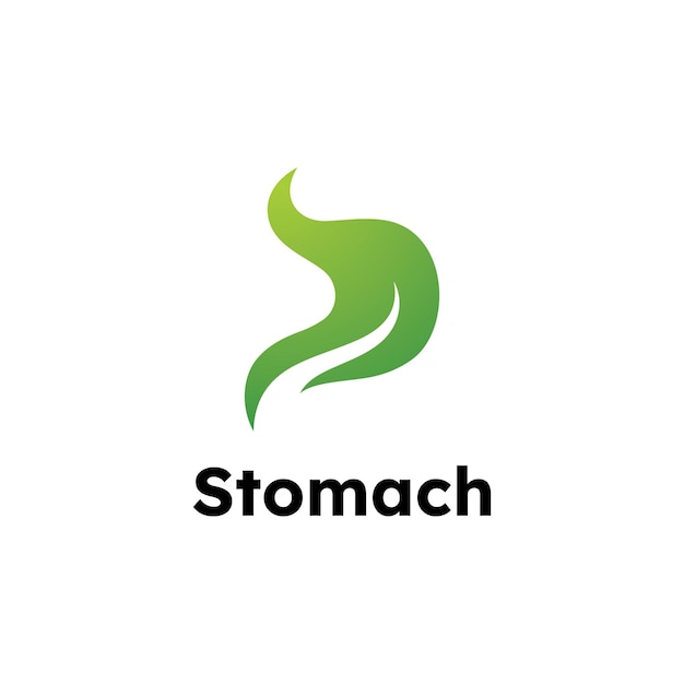 Stomach with leaf Logo Vector Design Template Creative stomach Symbol