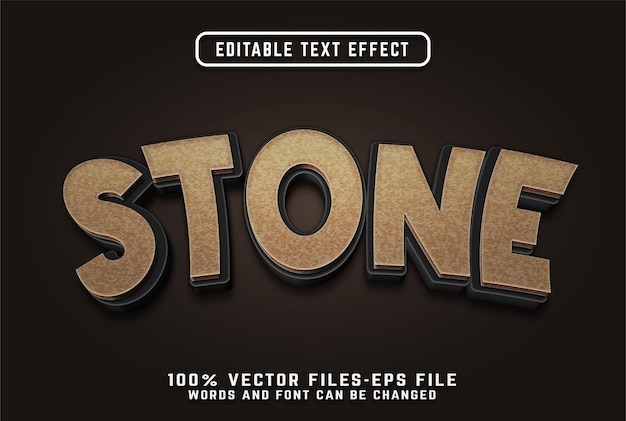 Stone 3d text effect premium vectors