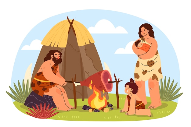 Stone age hand drawn illustration