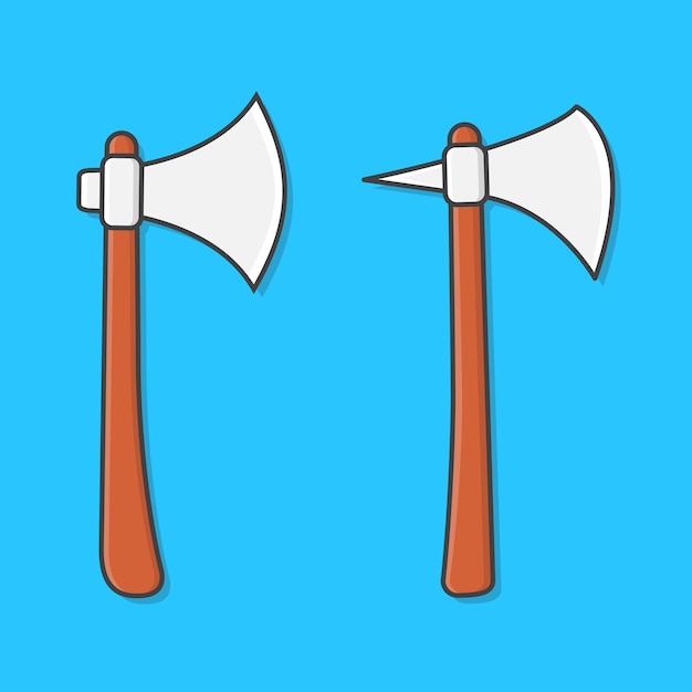 Stone Axes   Icon Illustration. Beautiful Two Axes Flat Icon