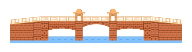 Stone bridge vector City architecture element and bridgeconstruction across the river