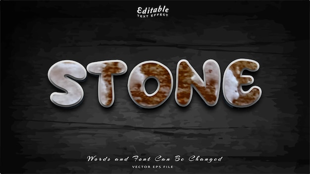 Vector stone editable text effect