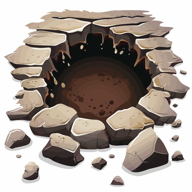 a stone fireplace with a hole in the middle and a hole in the middle