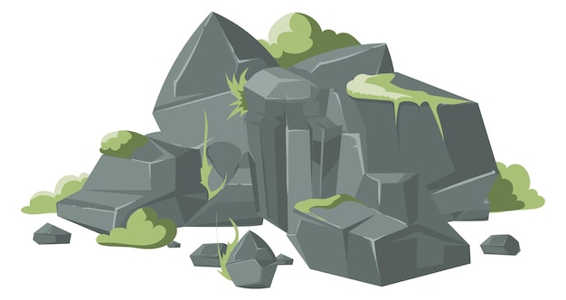 Stone formation Cartoon rock pile Mountain element