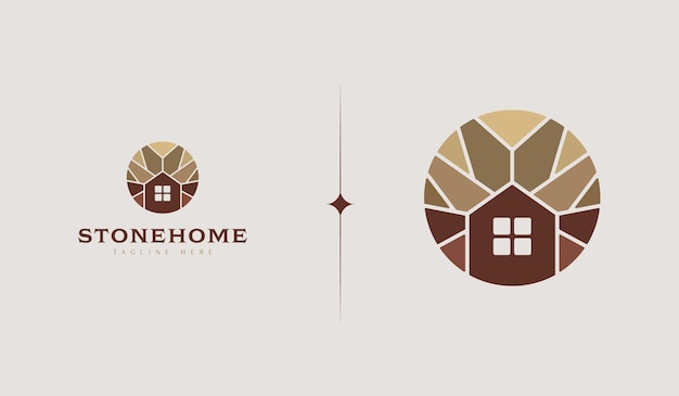 Stone Home Logo Template Universal creative premium symbol Vector sign icon logo template Vector illustration