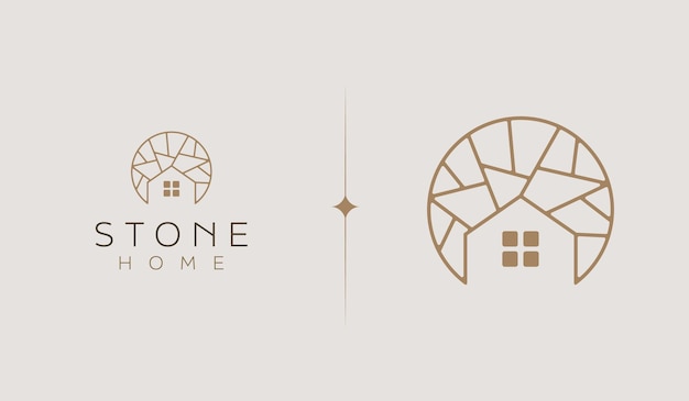 Stone Home Logo Template Universal creative premium symbol Vector sign icon logo template Vector illustration