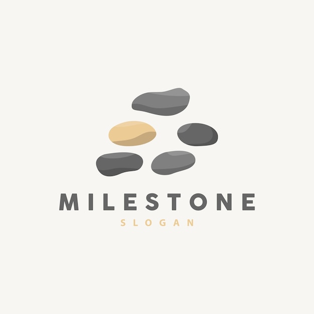 Stone Logo Premium Elegant Design Stone Balance Vector Stepping Rock Walking Icon Illustration Design