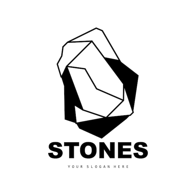 Stone Logo Vector Stone Modern With Geometry Line Style Design For Aesthetic Decoration Brand Modern Product Simple Icon Abstract Aesthetic Geometry Line