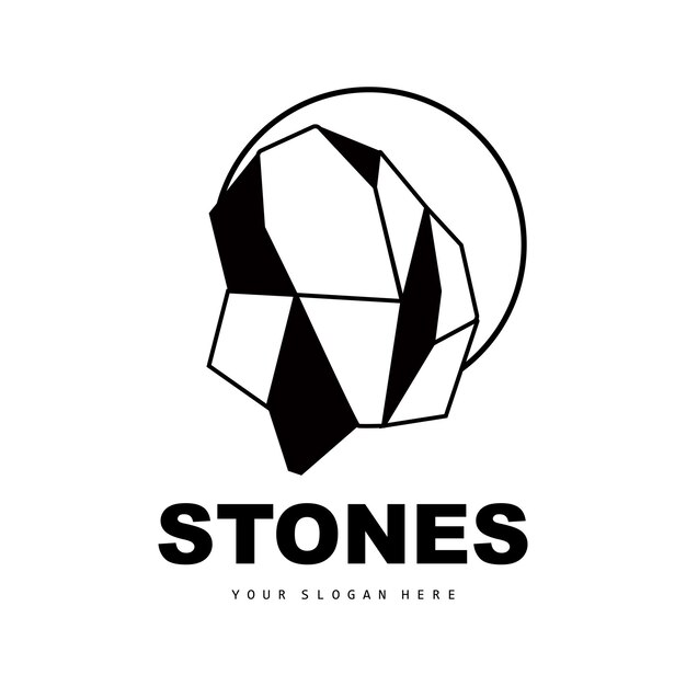 Stone Logo Vector Stone Modern With Geometry Line Style Design For Aesthetic Decoration Brand Modern Product Simple Icon Abstract Aesthetic Geometry Line