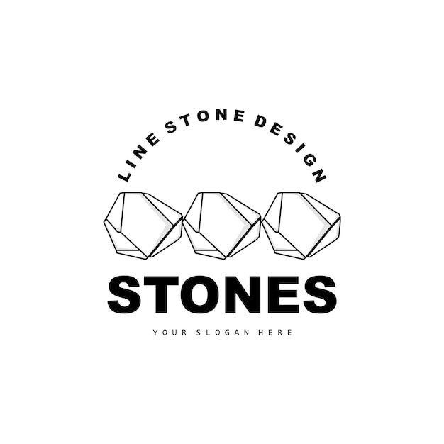 Stone Logo Vector Stone Modern With Geometry Line Style Design For Aesthetic Decoration Brand Modern Product Simple Icon Abstract Aesthetic Geometry Line