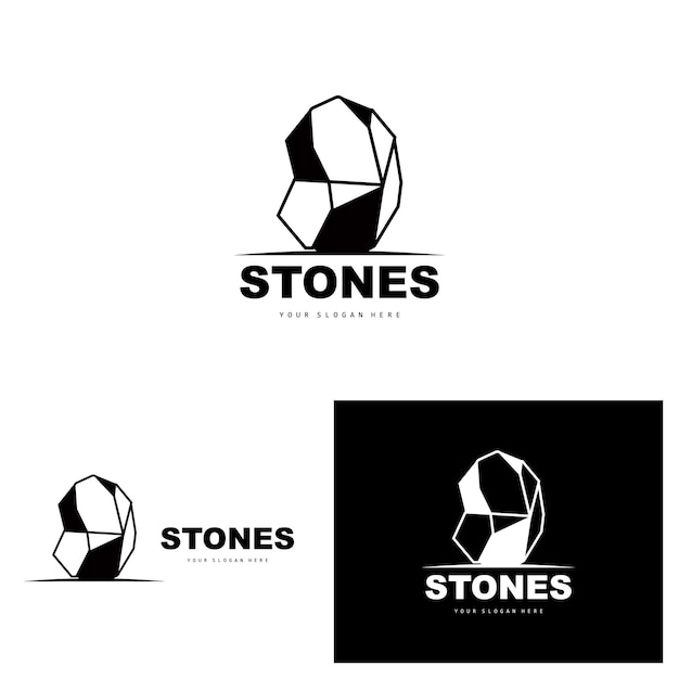 Stone Logo Vector Stone Modern With Geometry Line Style Design For Aesthetic Decoration Brand Modern Product Simple Icon Abstract Aesthetic Geometry Line