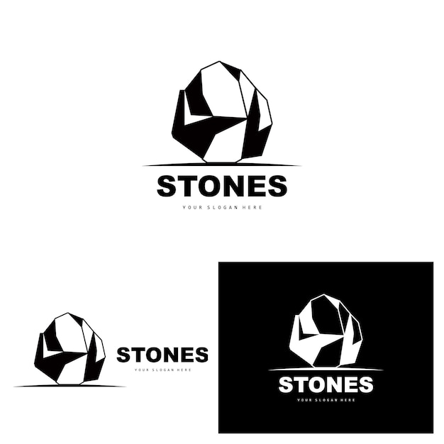 Stone Logo Vector Stone Modern With Geometry Line Style Design For Aesthetic Decoration Brand Modern Product Simple Icon Abstract Aesthetic Geometry Line