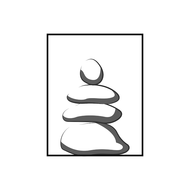 Vector stone logo vector zen meditation stone balance tranquility yoga minimalist simple design