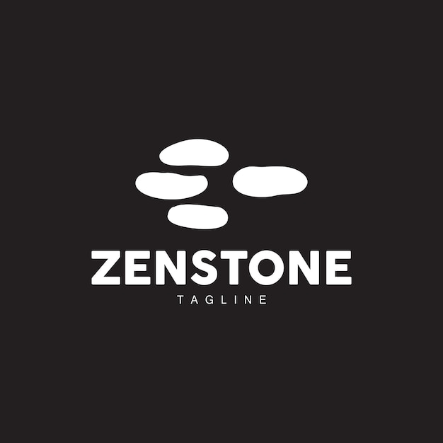 Stone Logo Vector Zen Meditation Stone Balance Tranquility Yoga Minimalist Simple Design