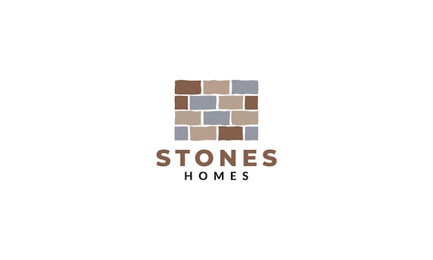 Stone rock brick home house real estate  wall floor  logo design