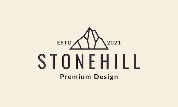 Stone rock hill lines logo vector symbol icon design graphic illustration