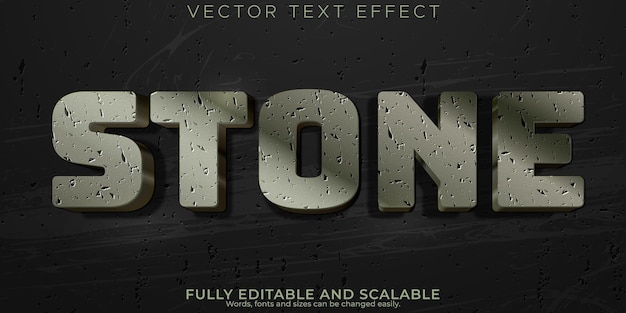 Stone text effect editable rock and crack text style