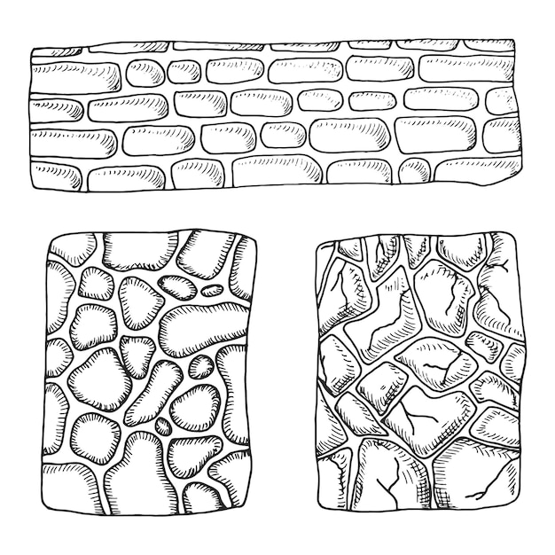 Stone texture vector hand sketch