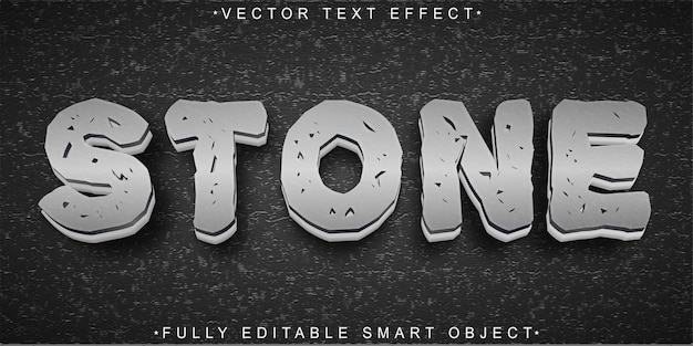 Vector stone vector fully editable smart object text effect