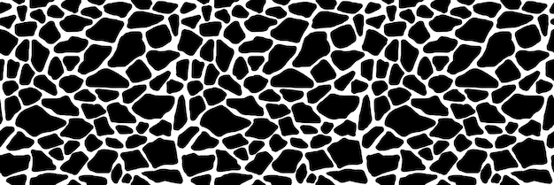 Stone wall seamless pattern isolated on white background, vector banner