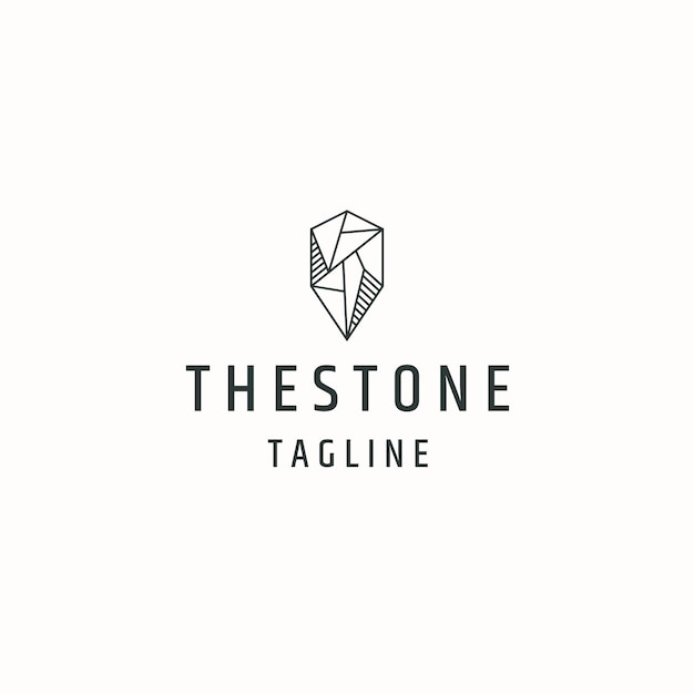 Stone with line style logo design template