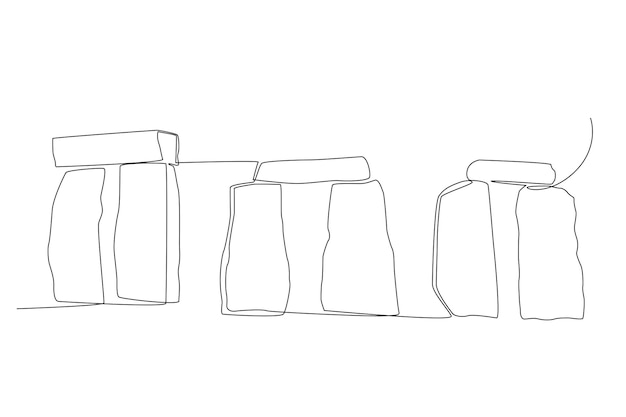 Stonehenge in Wiltshire England line art