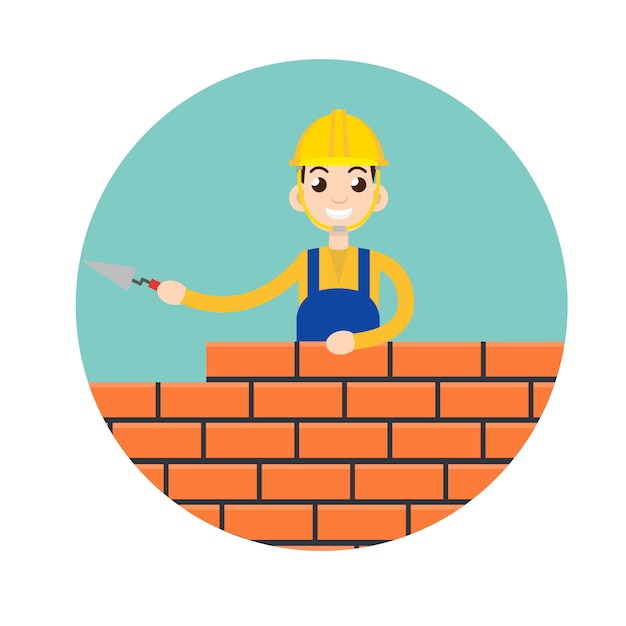 Stonemason, masonry character icon