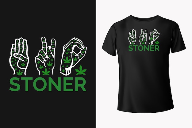 Stoner Cannabis Weed Premium Vector T shirt